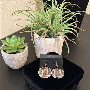 Round Copper and Clear Earrings